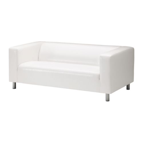 White Leather Love Seat | AM Party Rentals