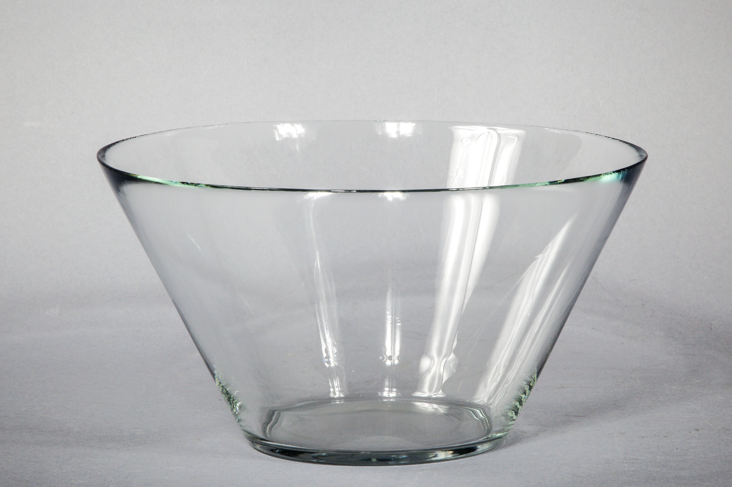 Angled Clear Glass Bowl Am Party Rentals