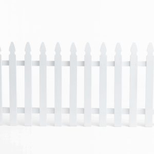 8'w x 3.5' h White Wood Picket Fence
