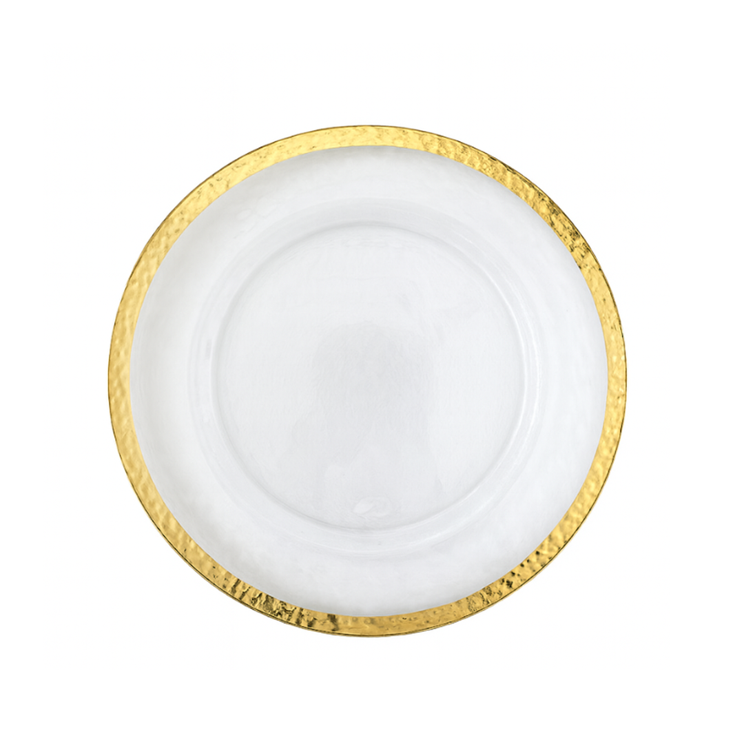 Alpine, 13" Gold Rim Glass Charger