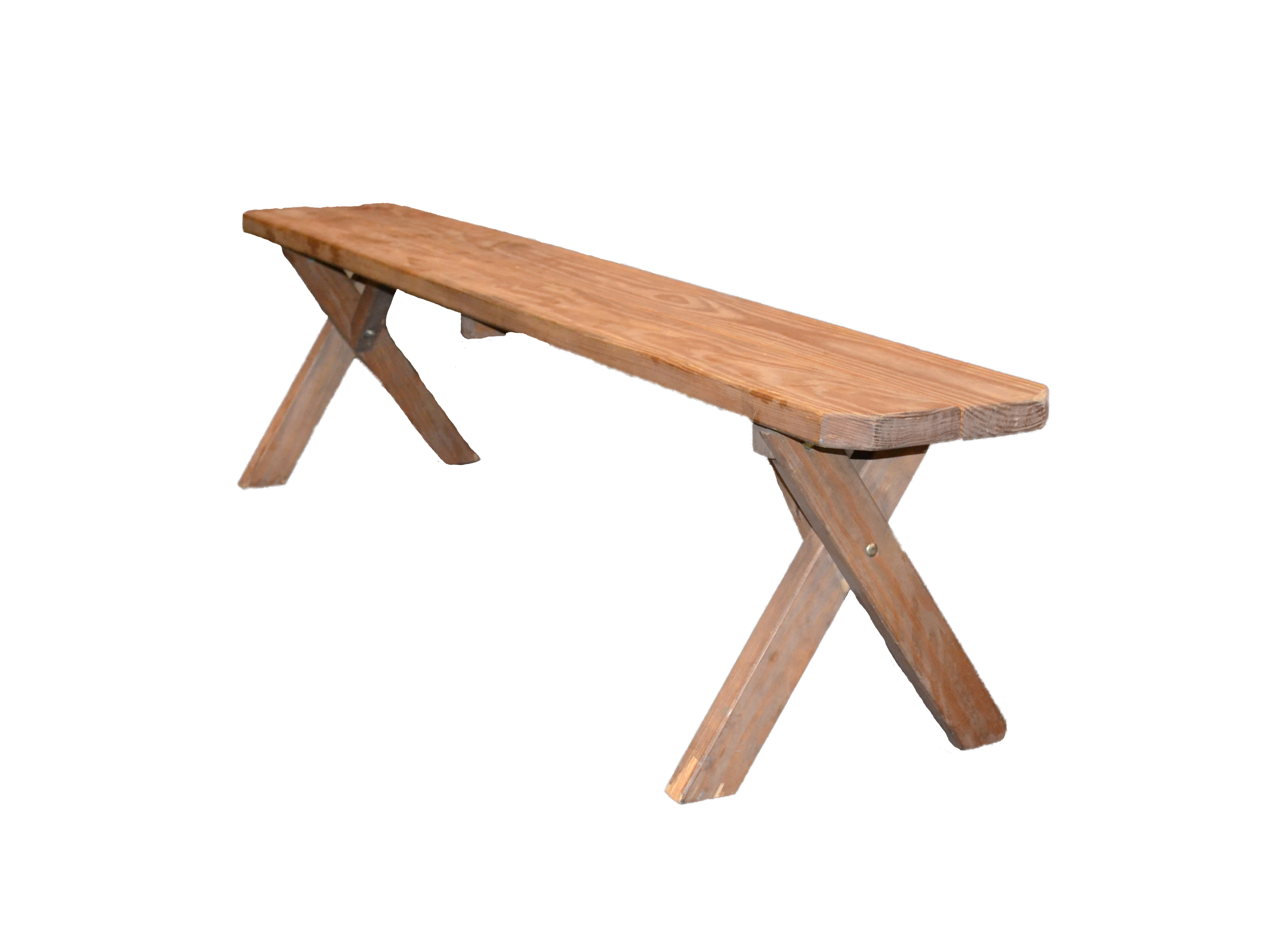 Wood, 6′ Cross Legged Picnic Bench | AM Party Rentals
