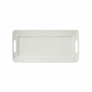 White Rectangular Platter With Handles
