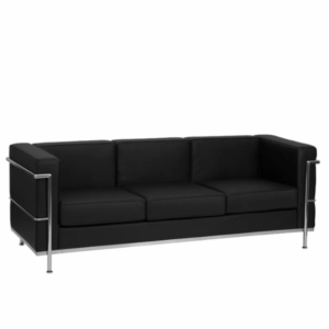 Contemporary Black Leather Sofa