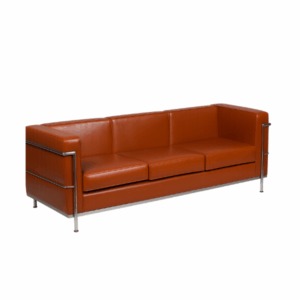 Contemporary Cognac Leather Sofa