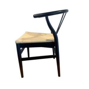 Wishbone, W/Rattan Seat Black Chair