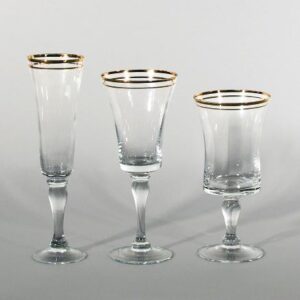 Bella, Gold Rim Wine Glasses