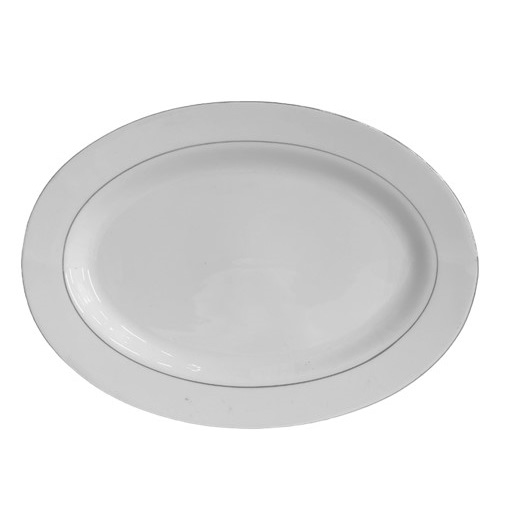 Double Gold Band Oval Platter