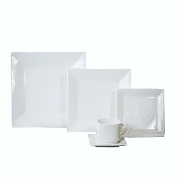 Plaza, White Square Dinnerware