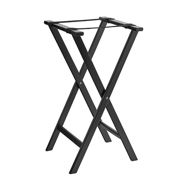 Black Wood Waiter Tray Stand