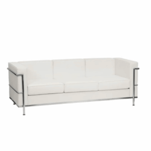 Contemporary White Leather Sofa