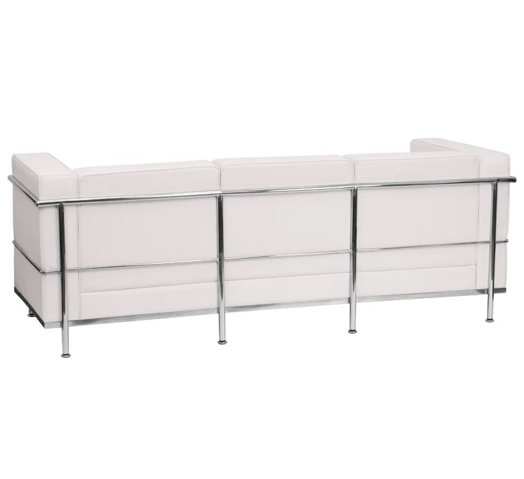 Contemporary White Leather Sofa - Image 3