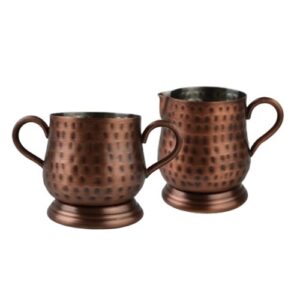 Hammered, Copper Cream & Sugar Set