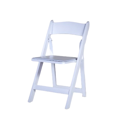 Resin, White Folding Chair