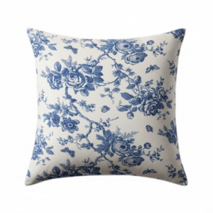 Party Toile, 20" Blue Pillow